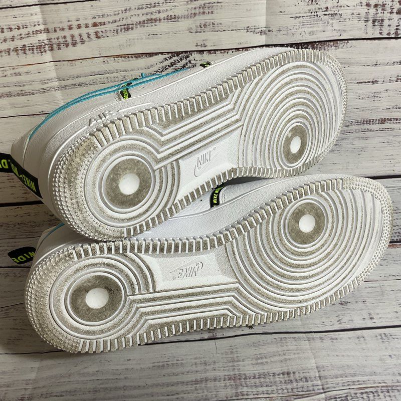 NIKE Air Force 1 Worldwide CK7213-100 Men's White/Green Sneakers Shoes- SZ 10.5