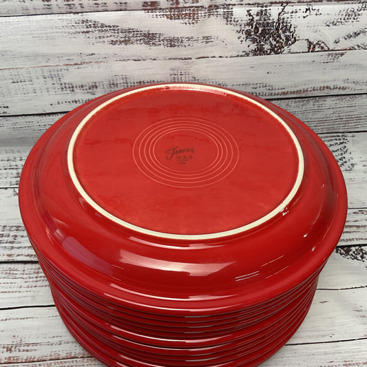 Fiesta Fiestaware HLC Scarlet Red Dinner Plates Lot Of 12 10.5"