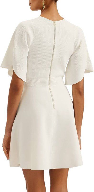 Ted Baker London Olivia Fit and Flare Dress in Ivory Size 1/US 4 Retail $295