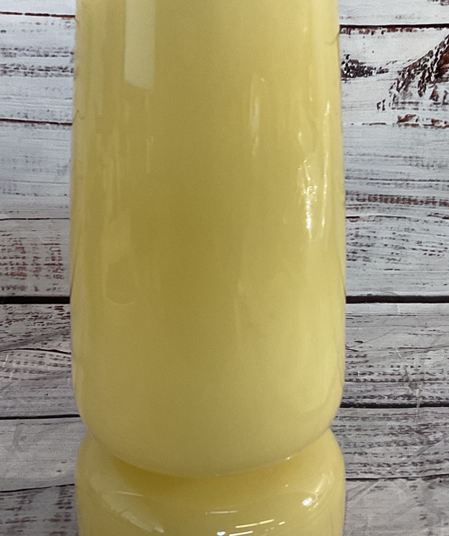 Modern Handmade Signed Glass Vase Yellow