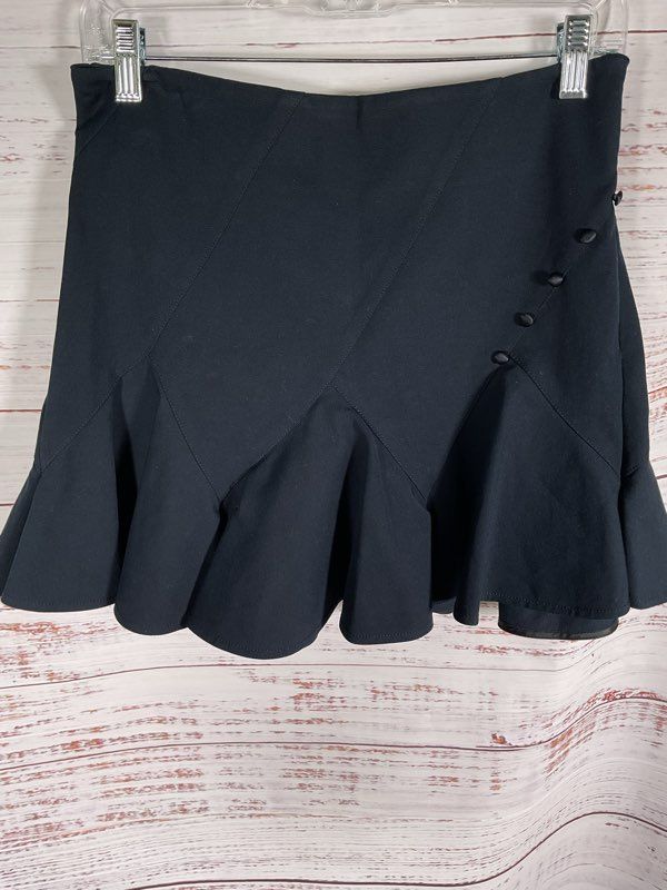 Derek Lam 10 Crosby Skirt Women's Navy Blue Godet Ruffle Mini Chic Preppy Size 2