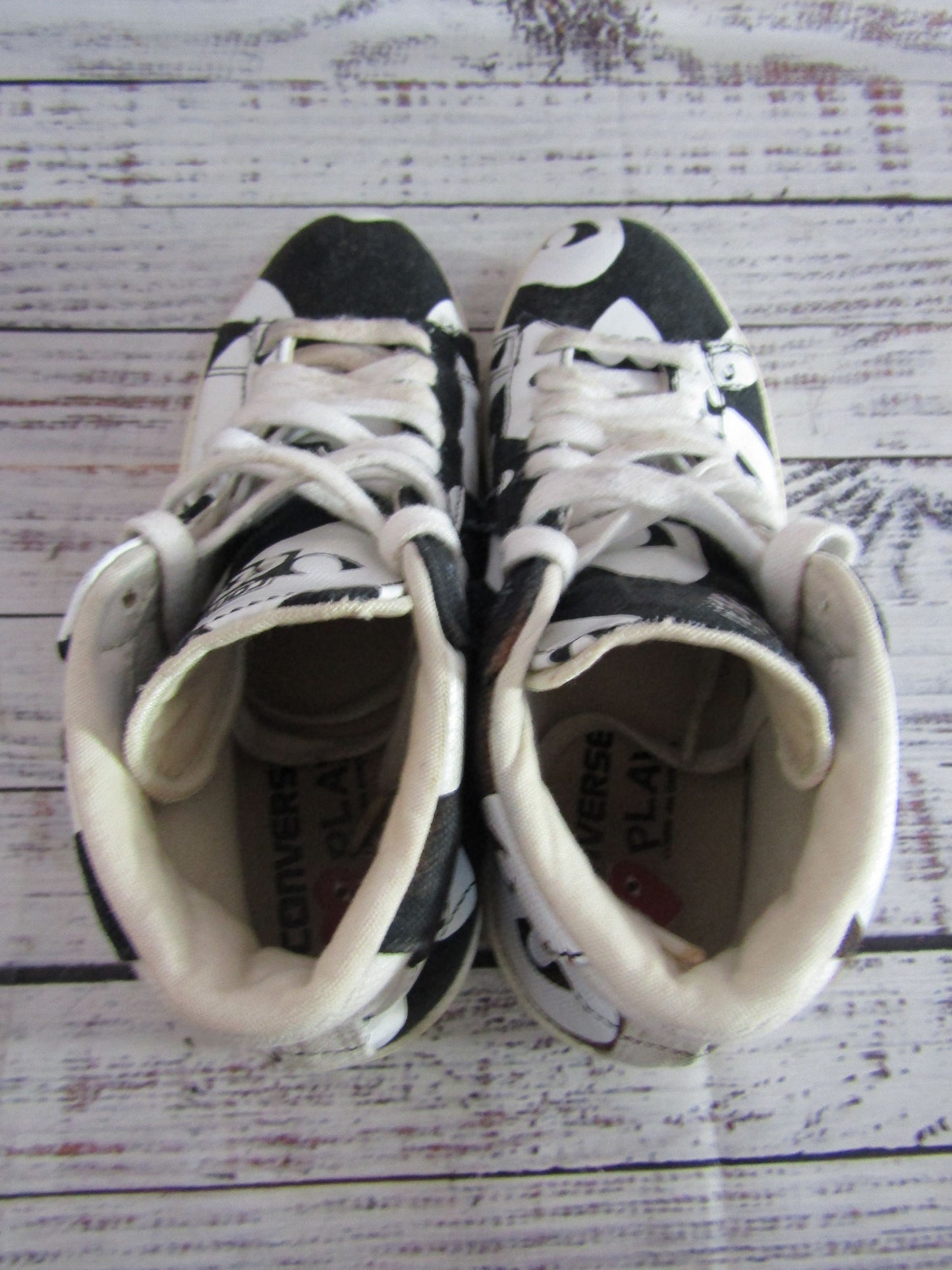 Converse x Comme des Garçons PLAY Women's Black Mid Top Sneakers Size 6.5