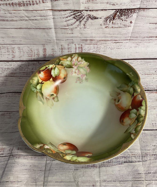 Vintage Thomas Sevres Bavaria Laragossa Hand Painted Apple Art Bowl