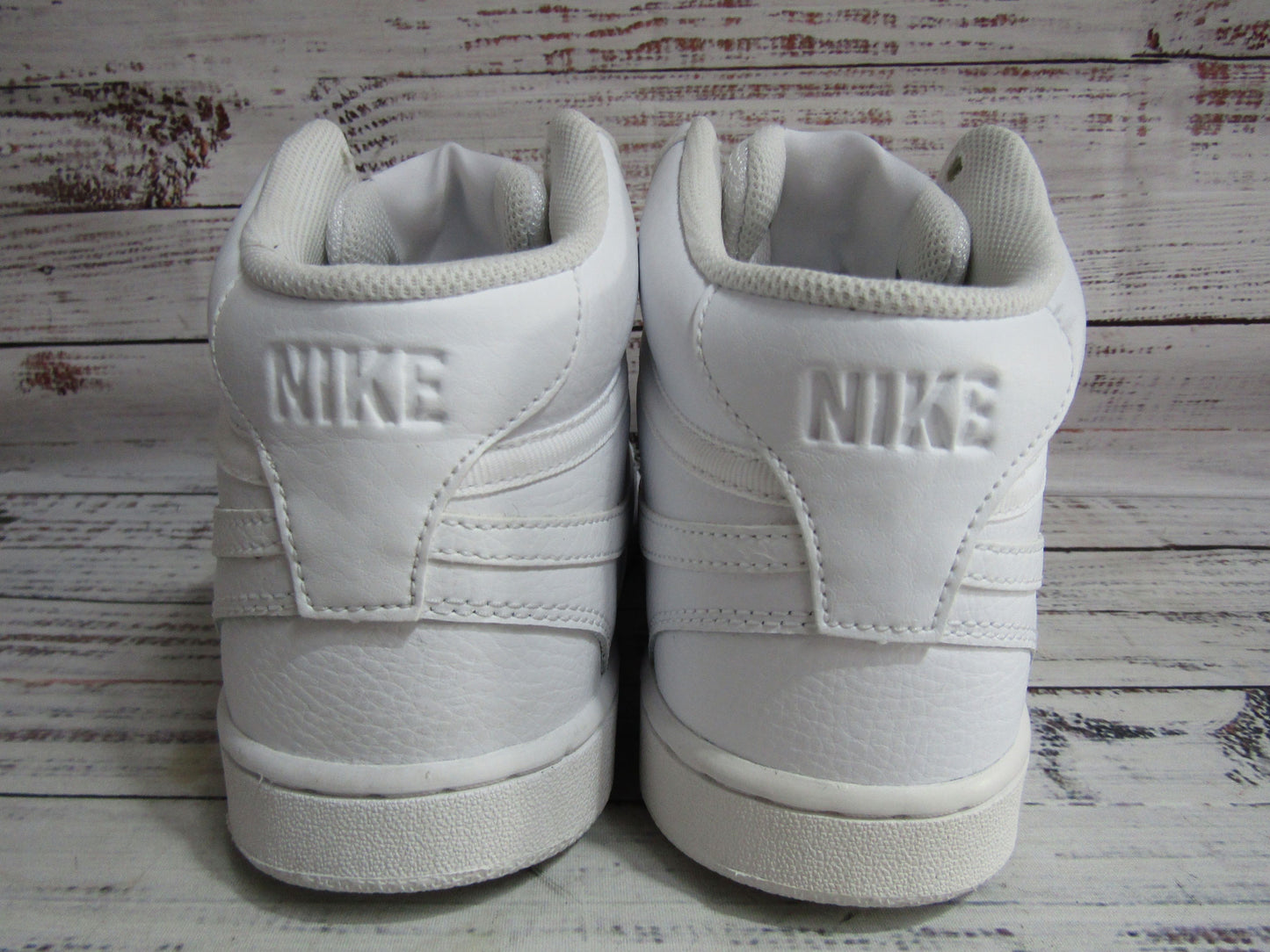 Nike Court Vision Men's White Leather Mid-Top Sneakers Size 8 CD5466-100