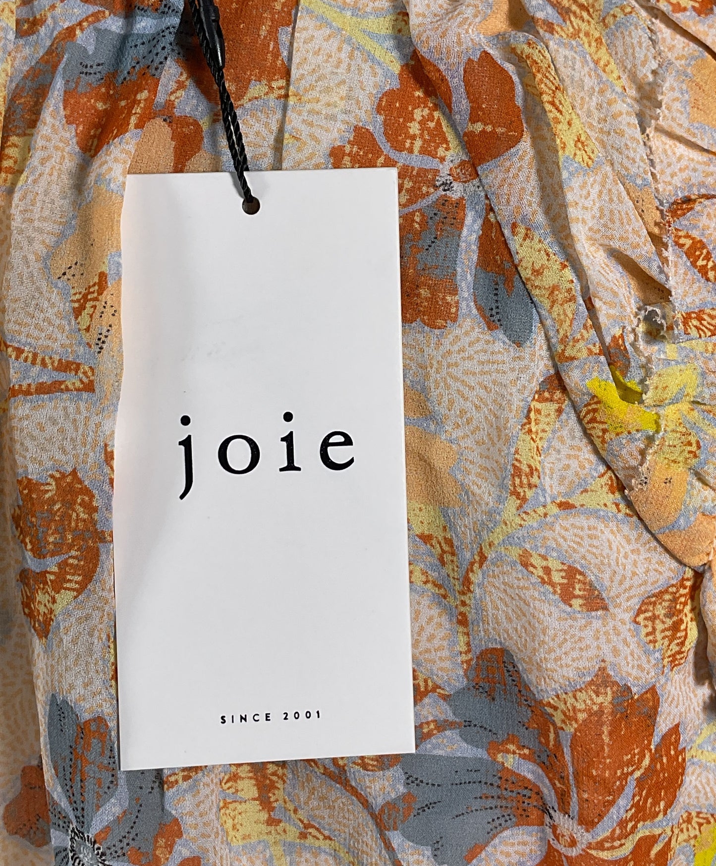 Joie Tezza Short Sleeve Silk Top Apricot Buff Multicolor S
