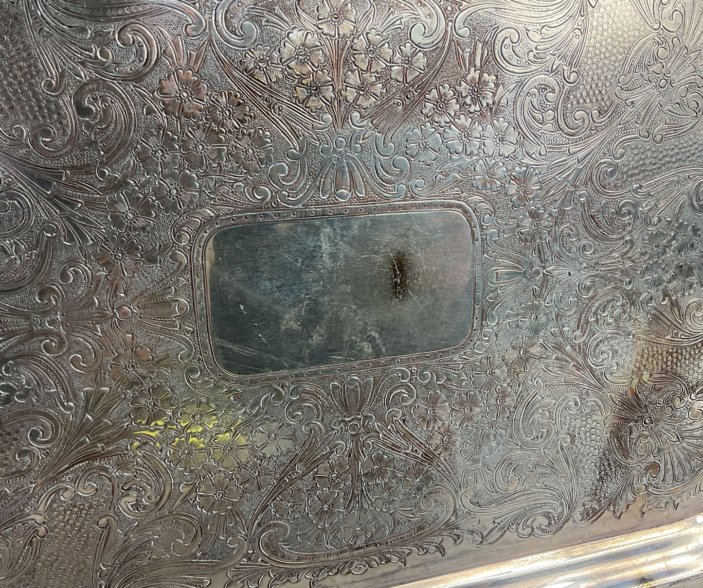 Marshall Field & Co. Silverware Vintage Engraved Serving Tray Silverplate