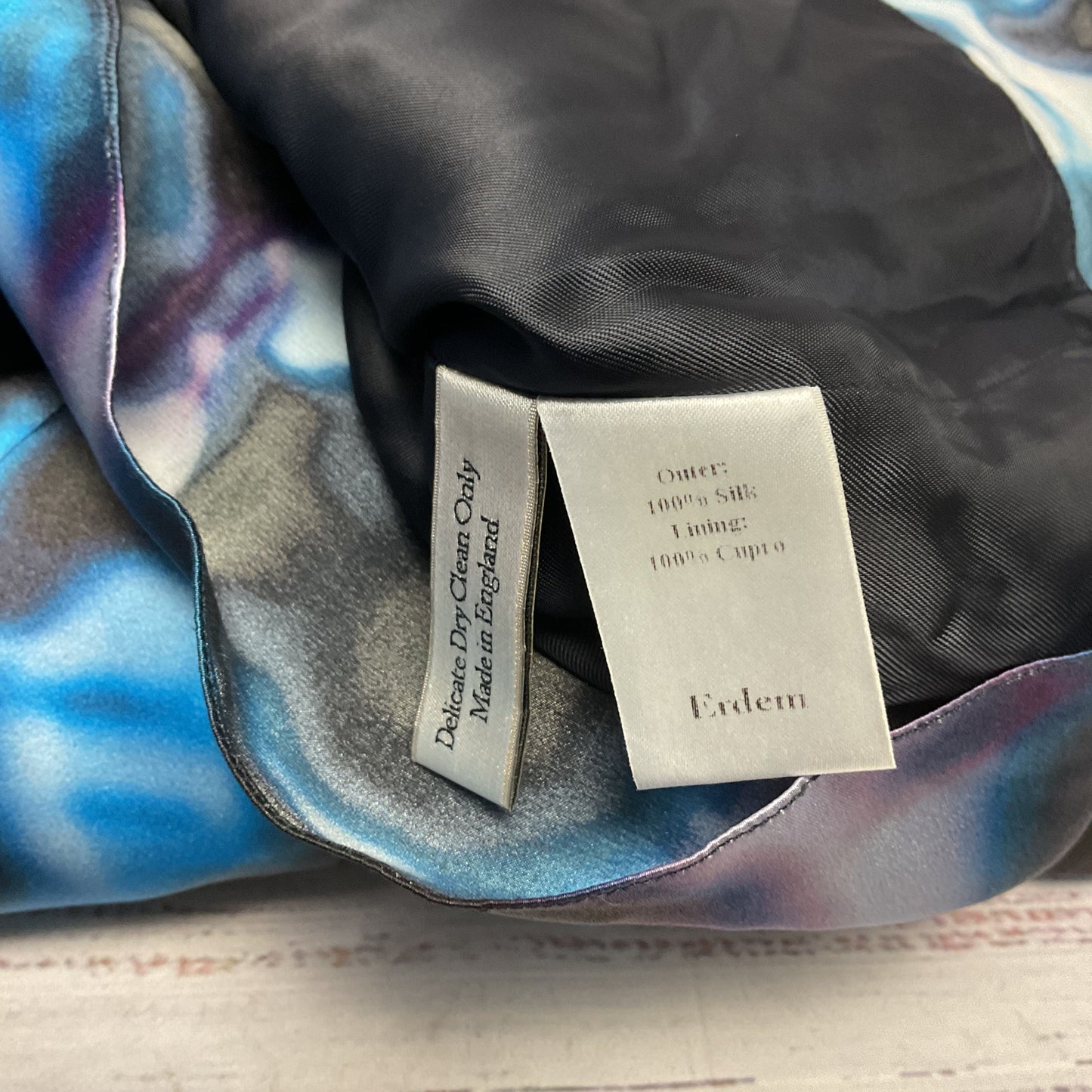 Erdem Black Blue Abstract Print Sleeveless 100% Silk Dress - Size 10