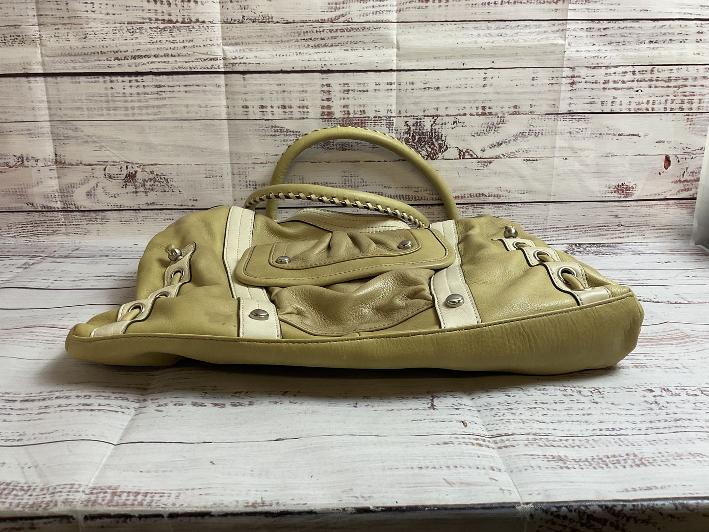 Makowsky Green Leather Tote Bag