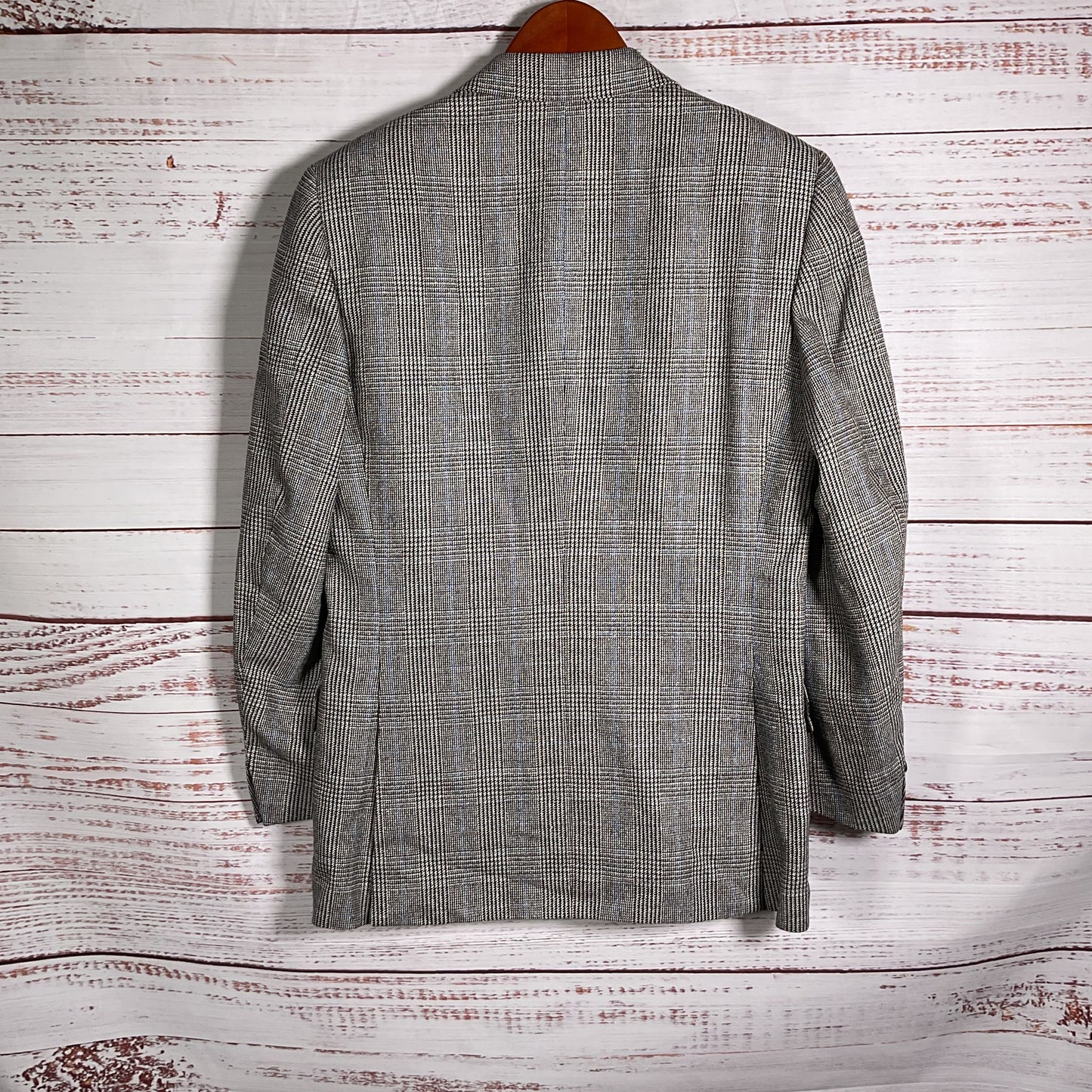 Giorgio Beverly Hills Check Wool Silk Blend Blazer Jacket - Size 36US 46IT