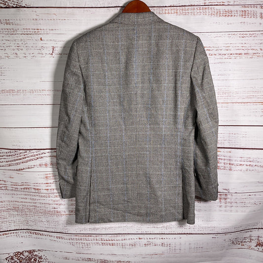 Giorgio Beverly Hills Check Wool Silk Blend Blazer Jacket - Size 36US 46IT