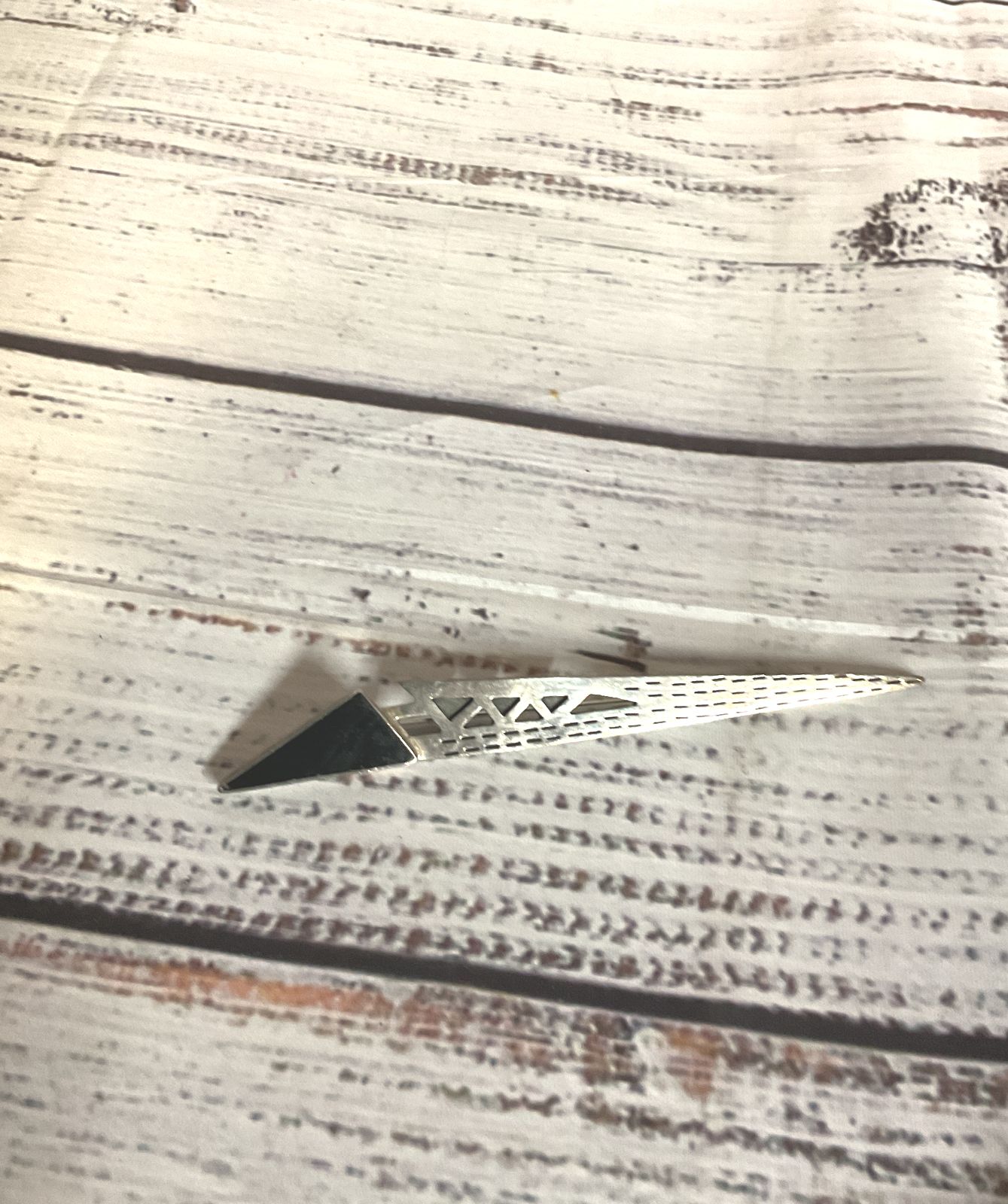 Mexico Sterling Silver Vintage Long Brooch