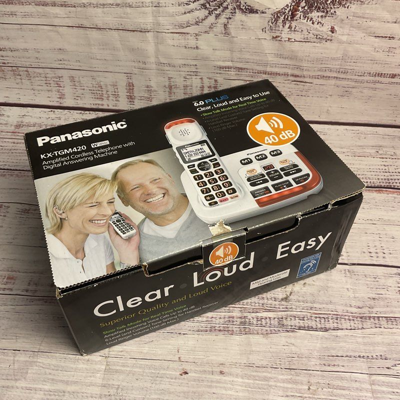 Panasonic KX-TGM420 White Amplified Cordless Telephone *NO CORDS*