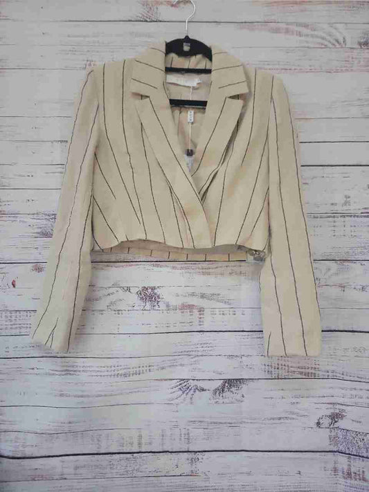 NWT Women's Astr The Label Beige Crop Linen Jacket Size XS Retail $128