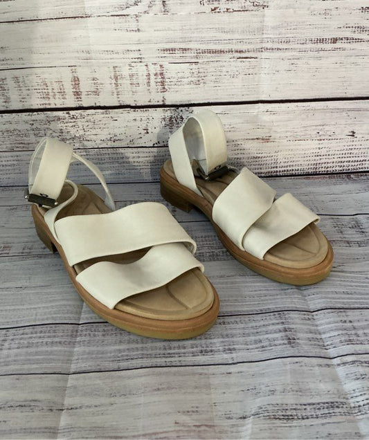 Women's Rag & Bone Slayton Cream Leather Sandal Size 7.5