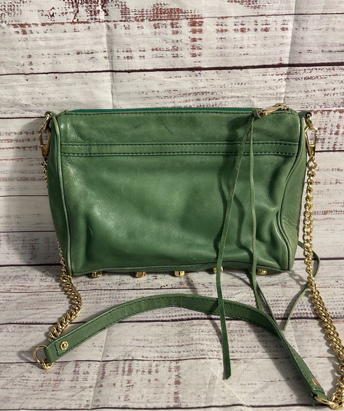 Rebecca Minkoff Women's Green Leather Mac Clutch Shoulder Bag