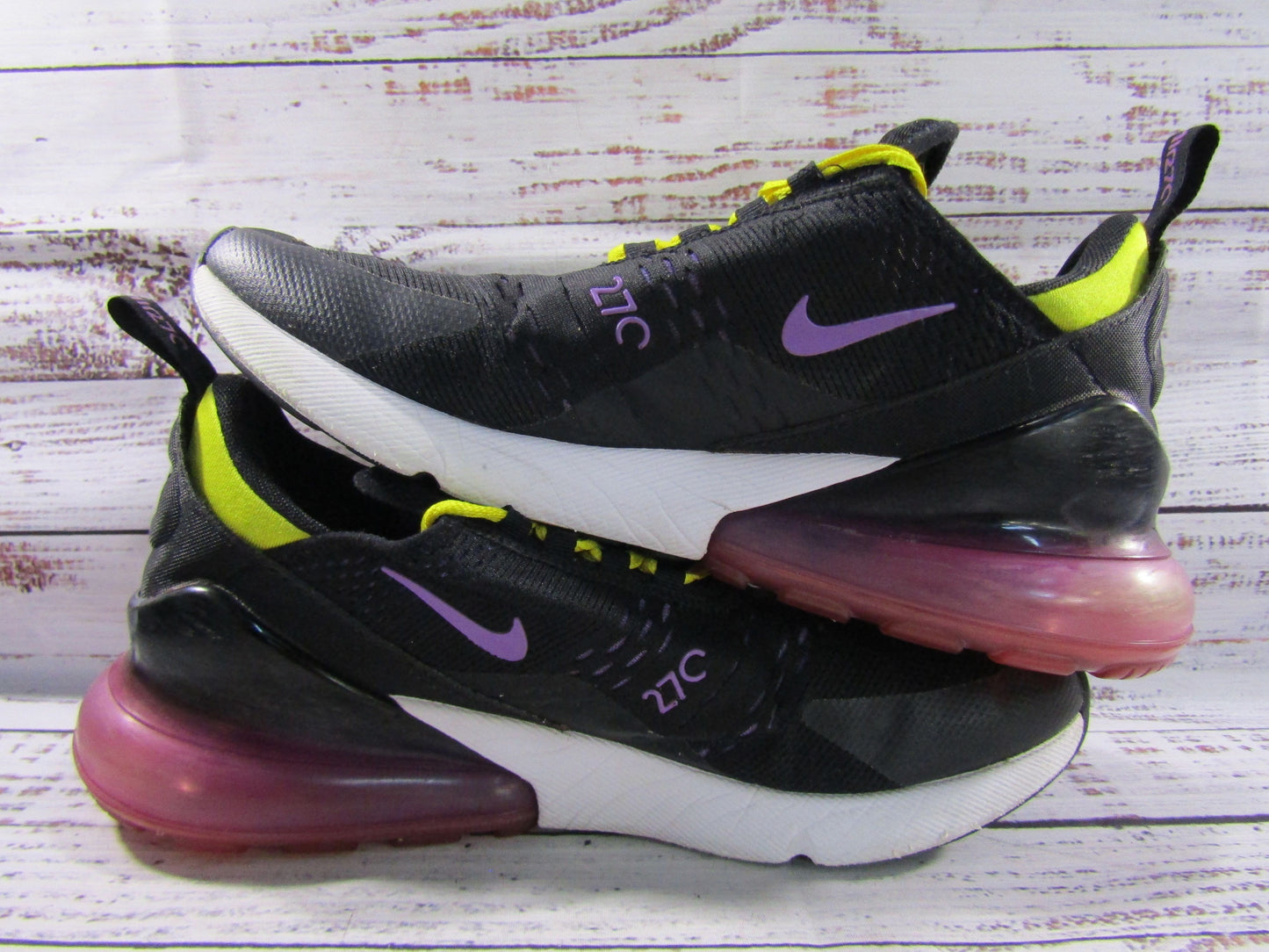Nike Air Max 270 Men's Black Hyper Magenta Sneakers Size 9 AH8050-006