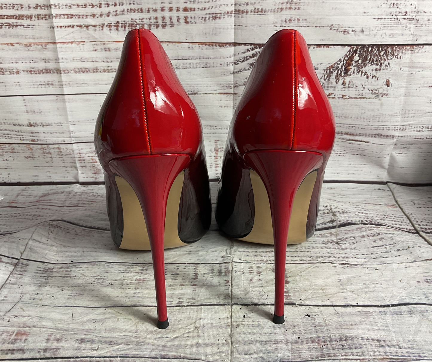 Coleter Colorblock Pointed Toe Stiletto Heels Black Red 10