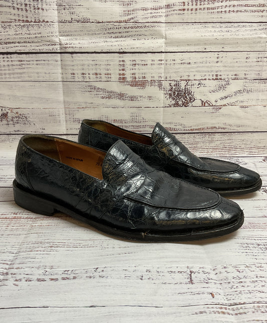 Mezlan Platinum Trepuzzi Black Leather Slip-On Loafer- Men's size 11