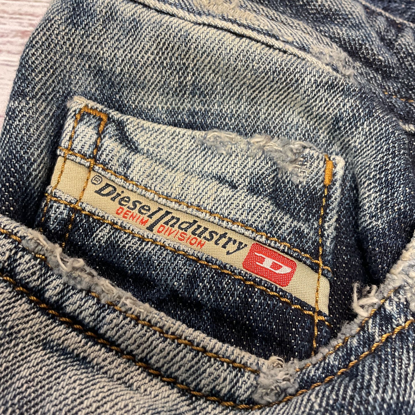 Diesel Buster Cotton Blue Faded Distressed Pants - Size W28xL32