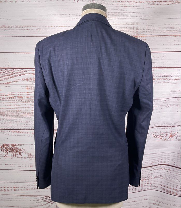 Hugo by Hugo Plaid Blazer Navy Blue 40R