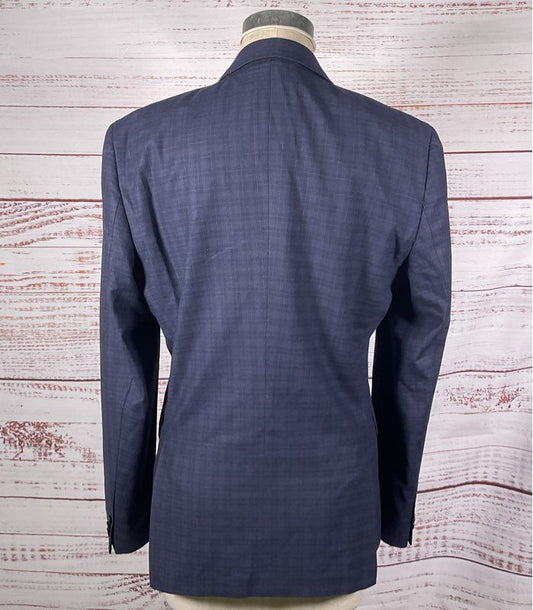 Hugo by Hugo Plaid Blazer Navy Blue 40R