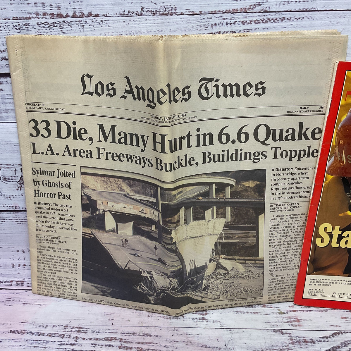 Los Angeles Times & Time Magazine 1994 La Earthquake News Newspaper Bundle