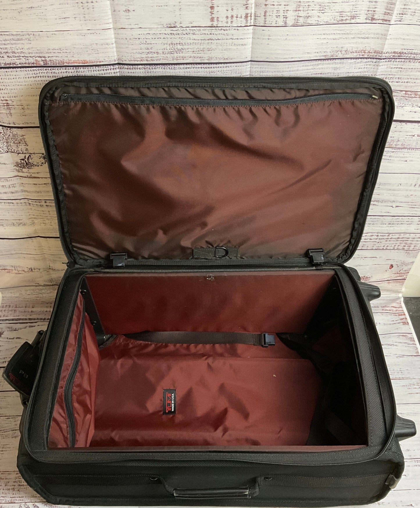 Tumi Black Initial Engraved 'PB' Suitcase