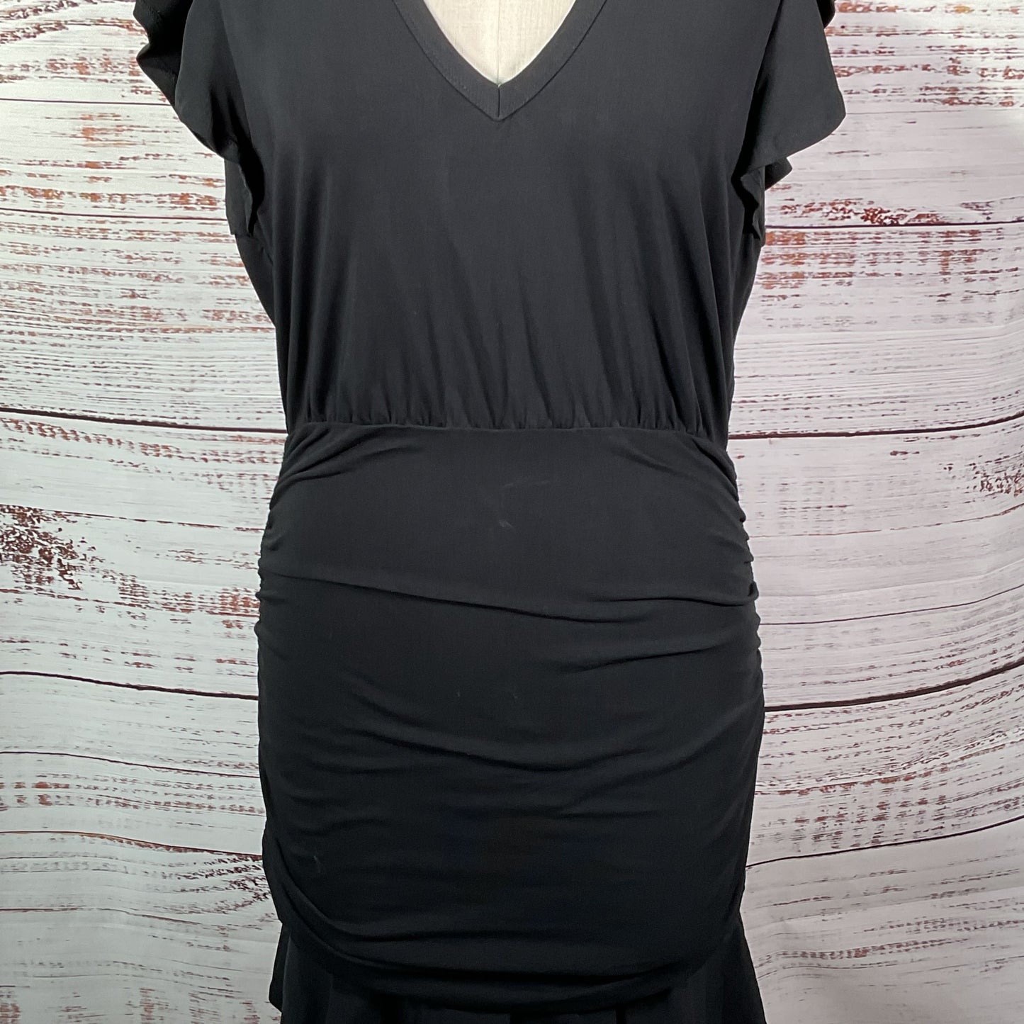 NWT VERONICA BEARD Jeans Lisette Women's Short Flutter Sleeves Ruched Dress SZ 4