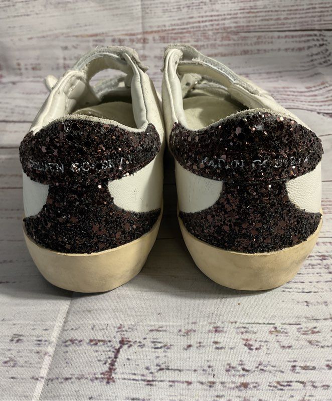 Golden Goose Unisex Kids White Leather Double Strap Shoes Size 29