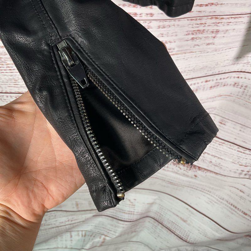 BlankNYC Black Vegan Leather Motorcycle Jacket - Size Small