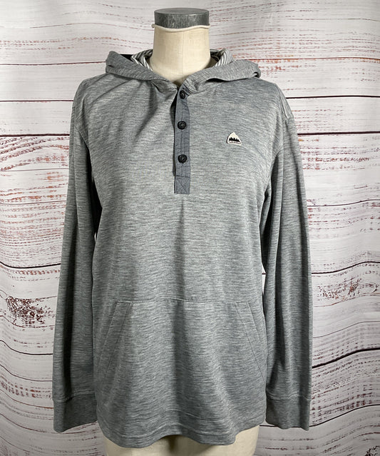 Burton Dexter Hooded Long Sleeve Henley Gray L