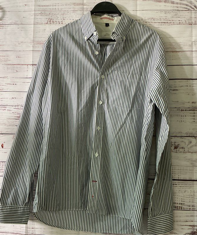Men's Apolis Global Citizen Blue & White Pinstriped Shirt Size M Retail $158