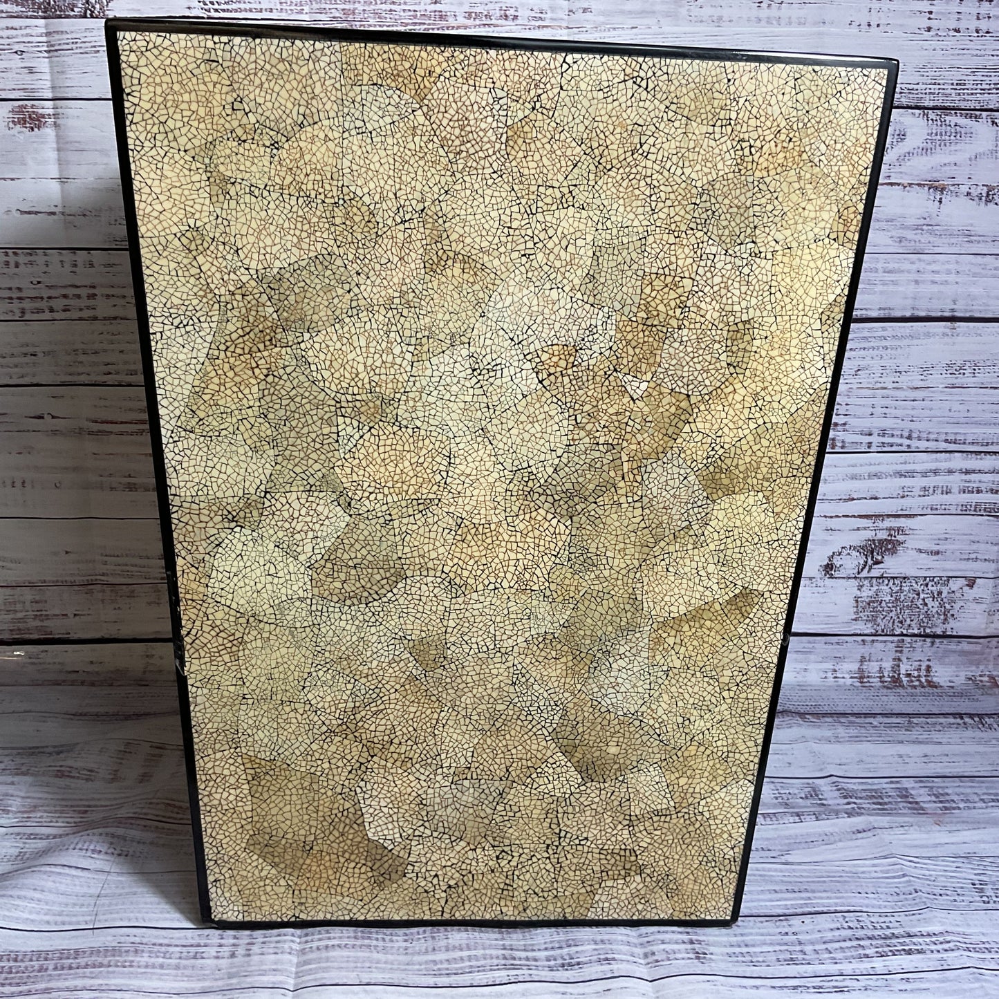 VINTAGE Coquille d'Oeuf Eggshell Lacquer Side Table- 17" x 13" x 13"