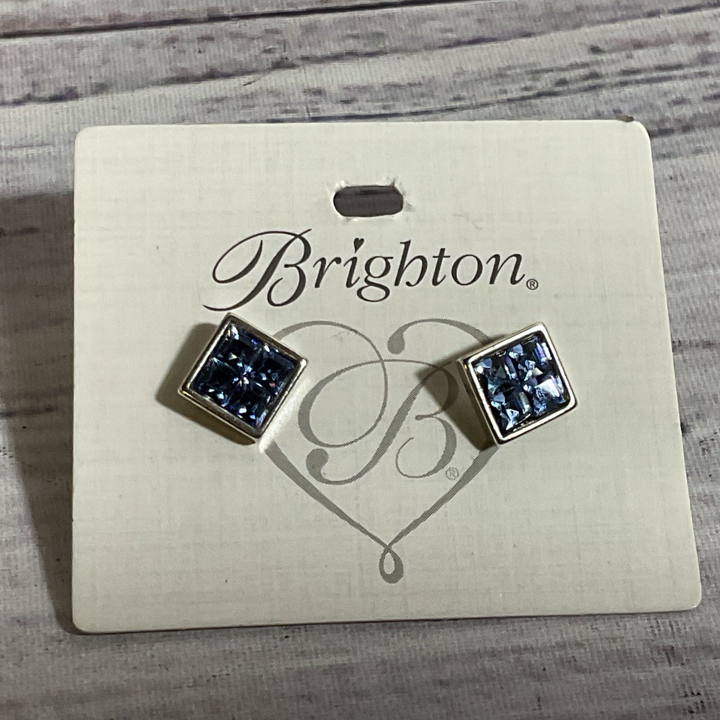 NEW BRIGHTON Silver Tone Rhinestone Stud Earrings
