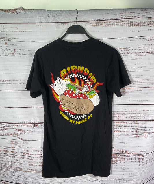 NWT Rip N Dip Black Where my dawgz at Cat T-Shirt Men's - Size Small