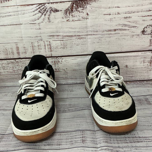 Nike Air Force 1 Low Retro Black Camo Swoosh Black And White Sneaker Size 8