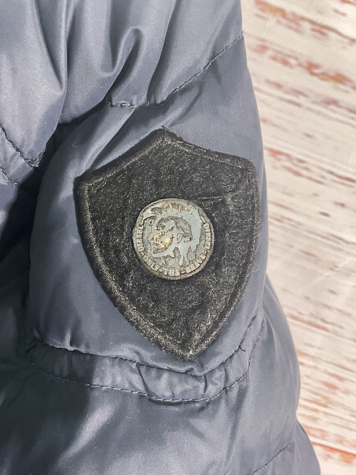 Diesel Blue Zip Up Puffer Jacket - Size M