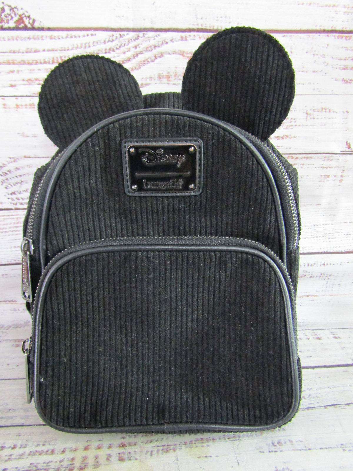 Loungefly x Disney 100 Year Anniversary Black Corduroy Backpack