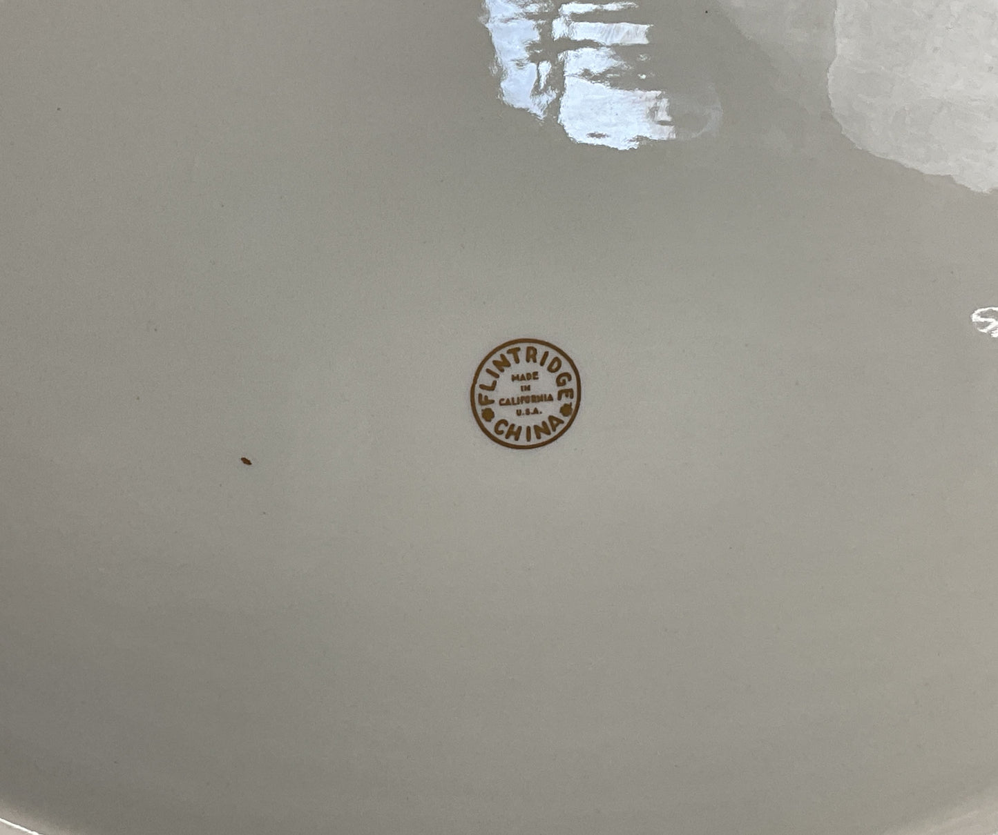 Flintridge China Sylvan Serving Tray Teal Gold Trim