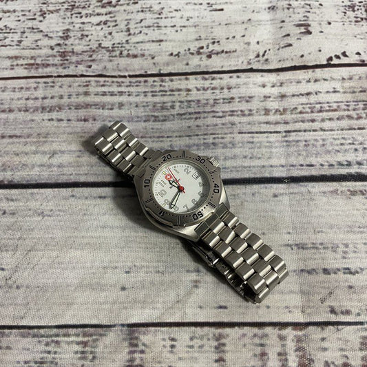 Swiss Military 093 1411 Stainless Steel White Face Watch *FOR PARTS/REPAIR*