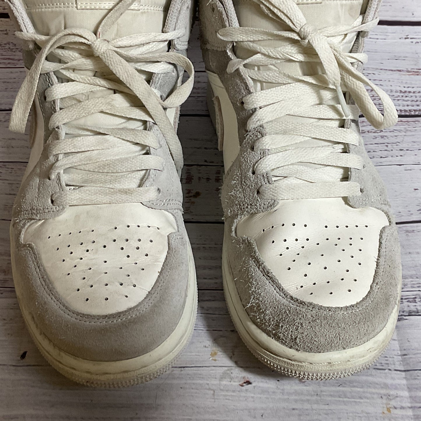 NIKE Air Jordan's 1 FQ7720-002 Men's White Gray Sneakers Shoes- SZ 8.5