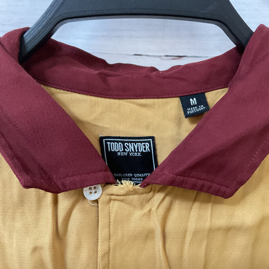 Todd Snyder Button Up Short Sleeve Tan Yellow Rayon Shirt - Size M