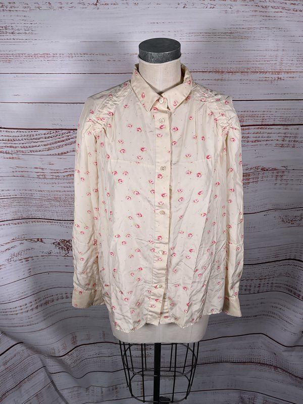 Women's Marni Winter Edition 2009 Rose Floral Pattern Button Blouse Size 44 Silk