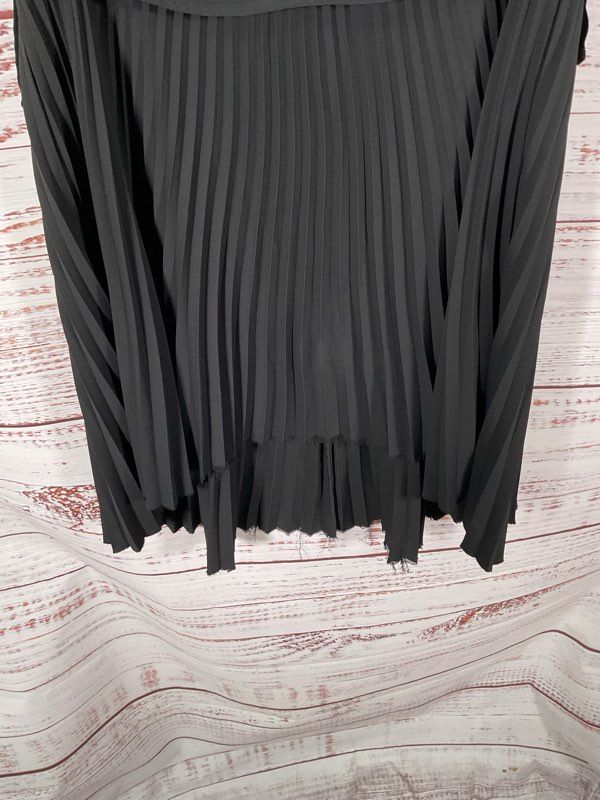 All Saints Women’s Dress Black with Sheer Pleated Bottom Short Dress Size 4