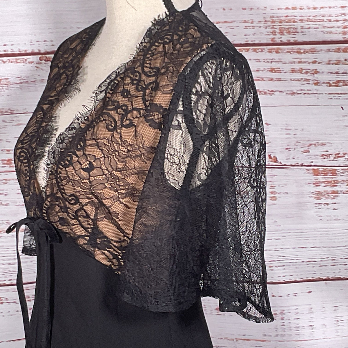 NWT RUMORED Women's Lace Top Sheer Lace Back Long Gown- SZ M
