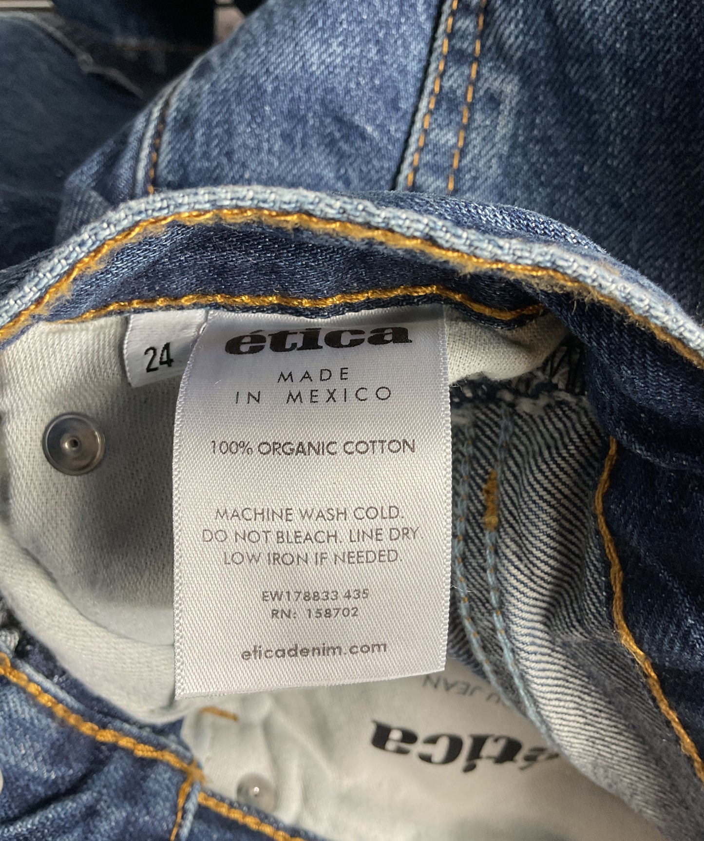 Etica Lou Mid Rise Relaxed Rodeo Jeans Blue 24