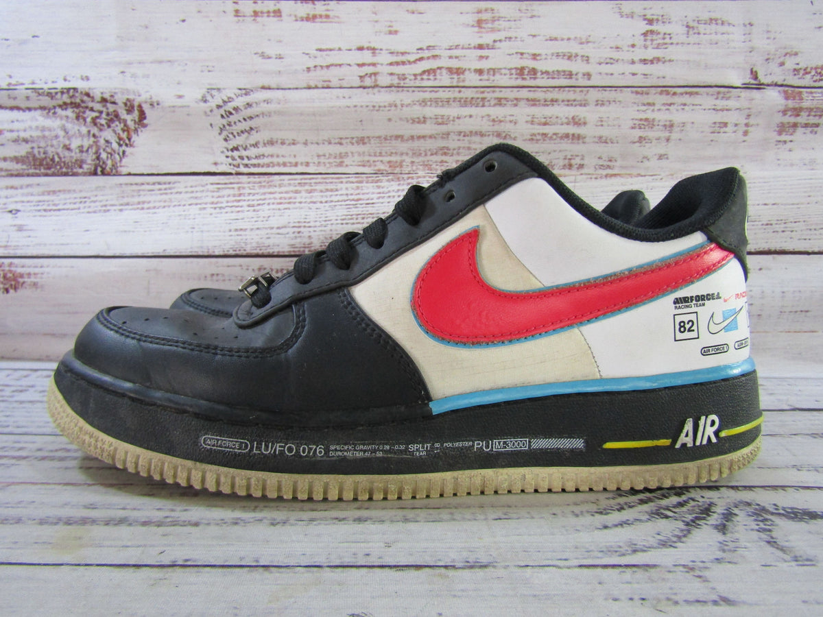 Nike Air Force 1 Low '07 QS Motorsport Men's Black Sneakers Size 7 AH8462-004