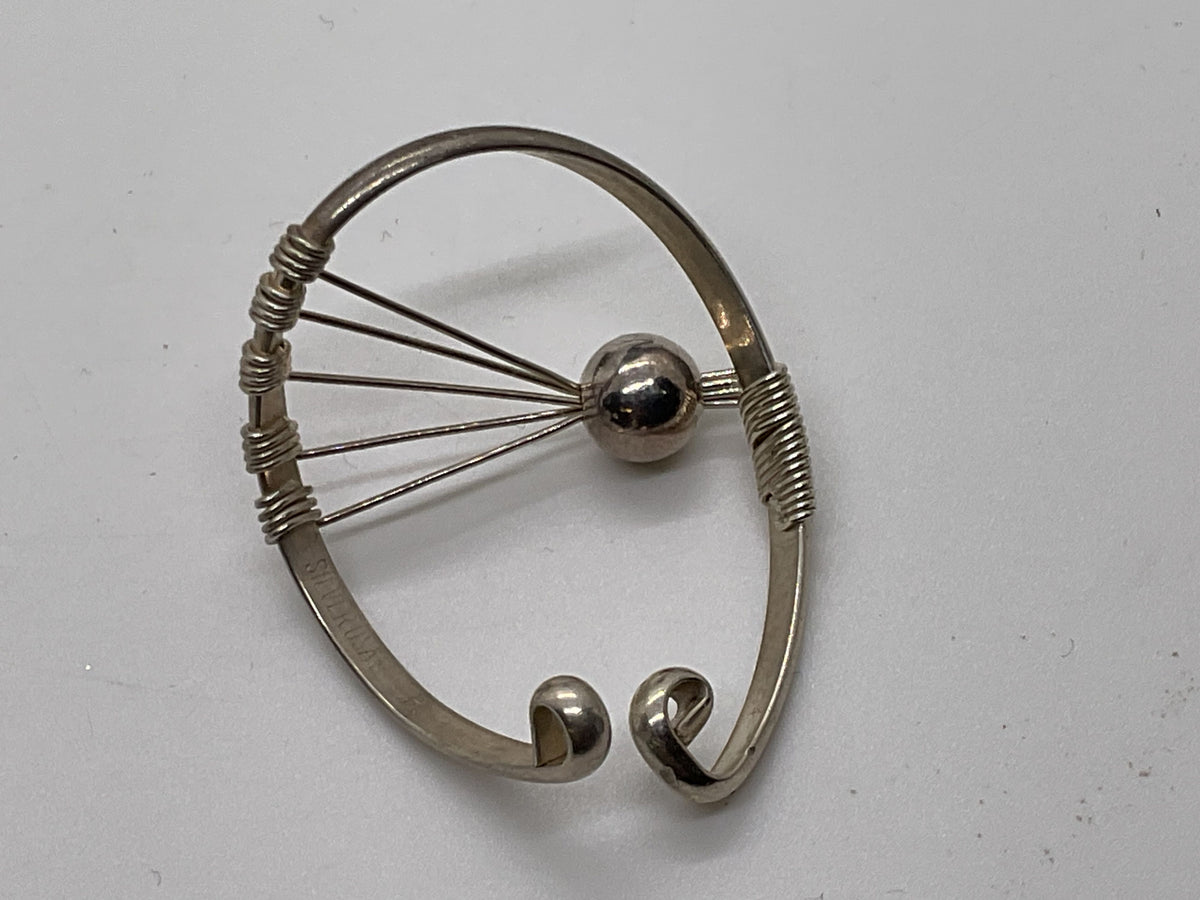 Sterling Silver Artisan Scarf Holder/Clip- 4.36g