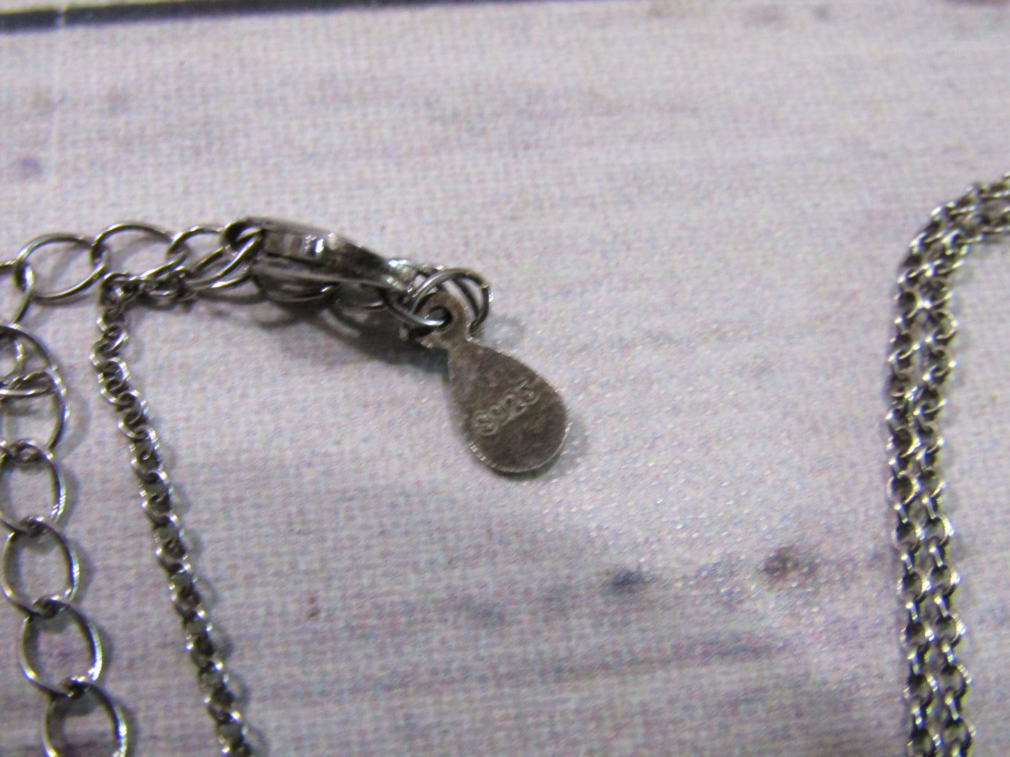 20 1/4" Sterling Silver Rolo Chain Cross Pendant Necklace