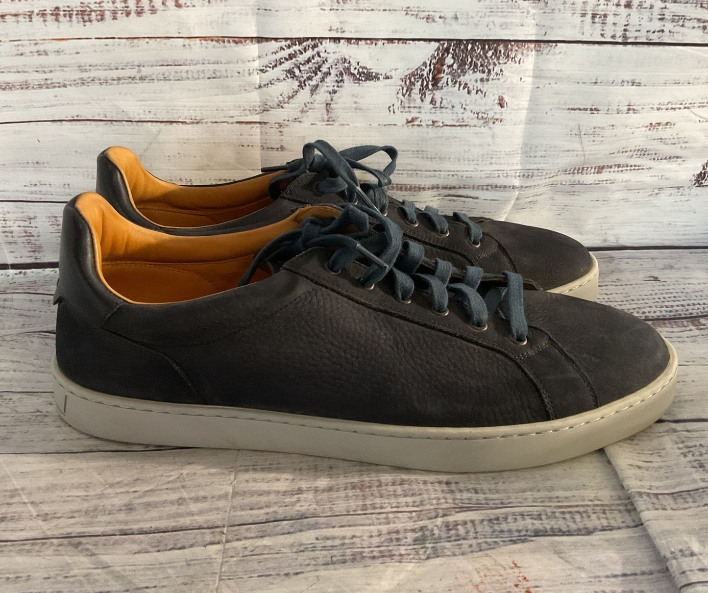 Magnanni Suede Cote Lo Low Top Sneakers Navy Blue 12